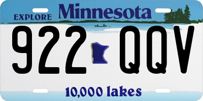 MN license plate 922QQV