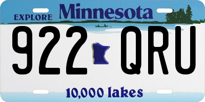 MN license plate 922QRU