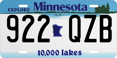 MN license plate 922QZB