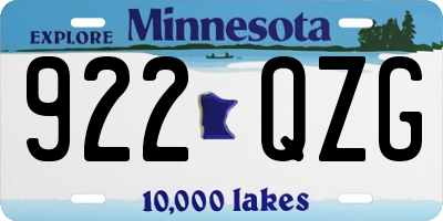 MN license plate 922QZG