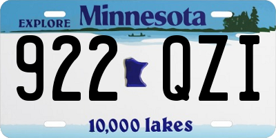 MN license plate 922QZI
