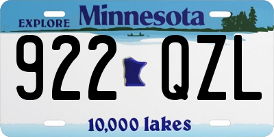 MN license plate 922QZL
