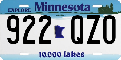 MN license plate 922QZO