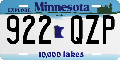 MN license plate 922QZP