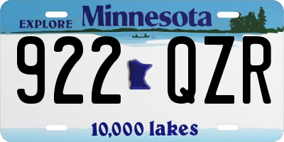 MN license plate 922QZR