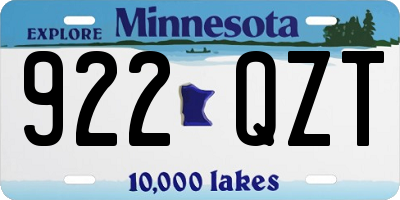 MN license plate 922QZT