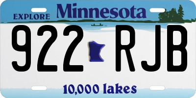 MN license plate 922RJB