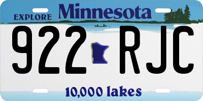 MN license plate 922RJC