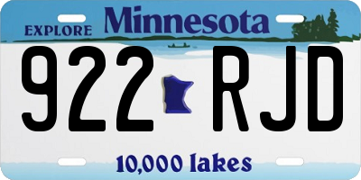 MN license plate 922RJD