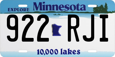 MN license plate 922RJI