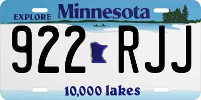 MN license plate 922RJJ