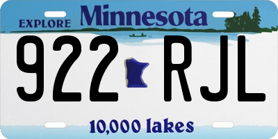 MN license plate 922RJL