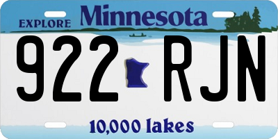 MN license plate 922RJN