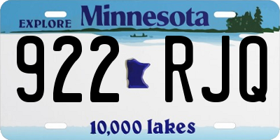 MN license plate 922RJQ