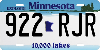MN license plate 922RJR