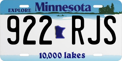MN license plate 922RJS