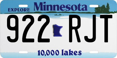 MN license plate 922RJT