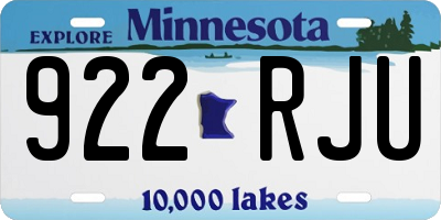 MN license plate 922RJU