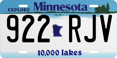 MN license plate 922RJV
