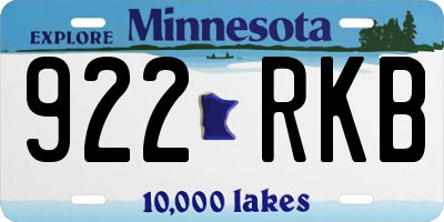 MN license plate 922RKB