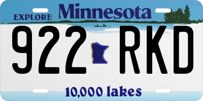MN license plate 922RKD