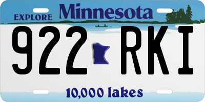 MN license plate 922RKI