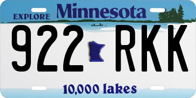 MN license plate 922RKK