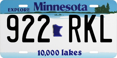 MN license plate 922RKL