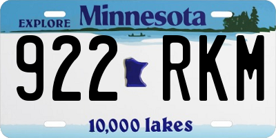 MN license plate 922RKM