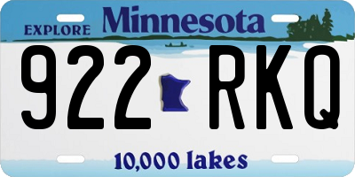MN license plate 922RKQ