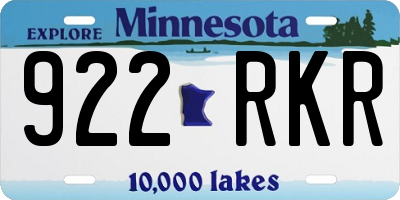 MN license plate 922RKR
