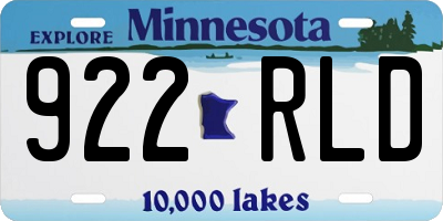 MN license plate 922RLD