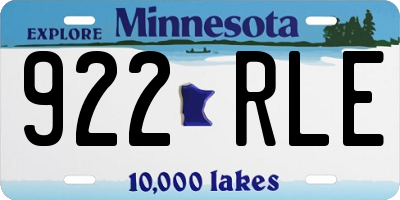MN license plate 922RLE