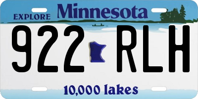 MN license plate 922RLH