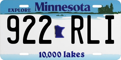 MN license plate 922RLI