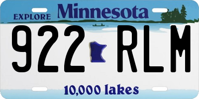 MN license plate 922RLM