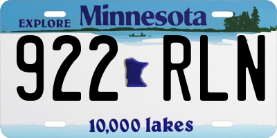 MN license plate 922RLN