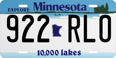 MN license plate 922RLO