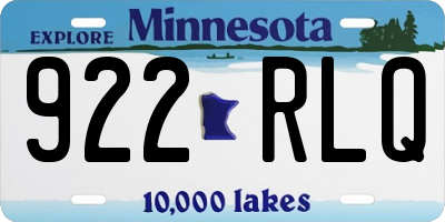 MN license plate 922RLQ
