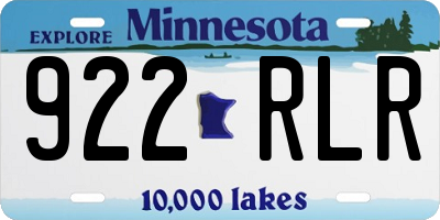 MN license plate 922RLR
