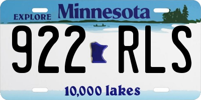 MN license plate 922RLS