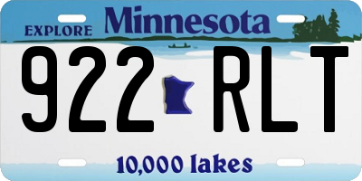 MN license plate 922RLT