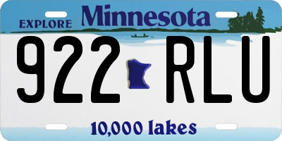 MN license plate 922RLU