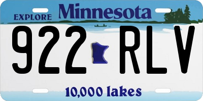 MN license plate 922RLV