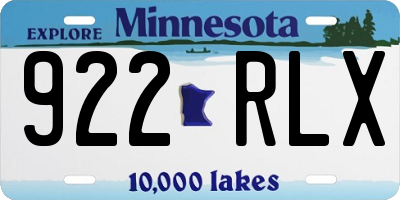 MN license plate 922RLX