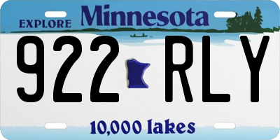 MN license plate 922RLY