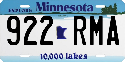 MN license plate 922RMA