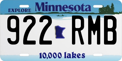MN license plate 922RMB