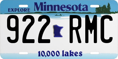 MN license plate 922RMC