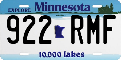 MN license plate 922RMF
